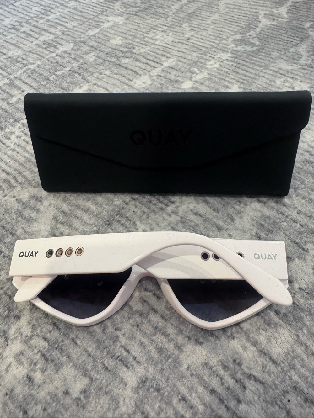 Quay Australia White Sunglasses with Black Lenses